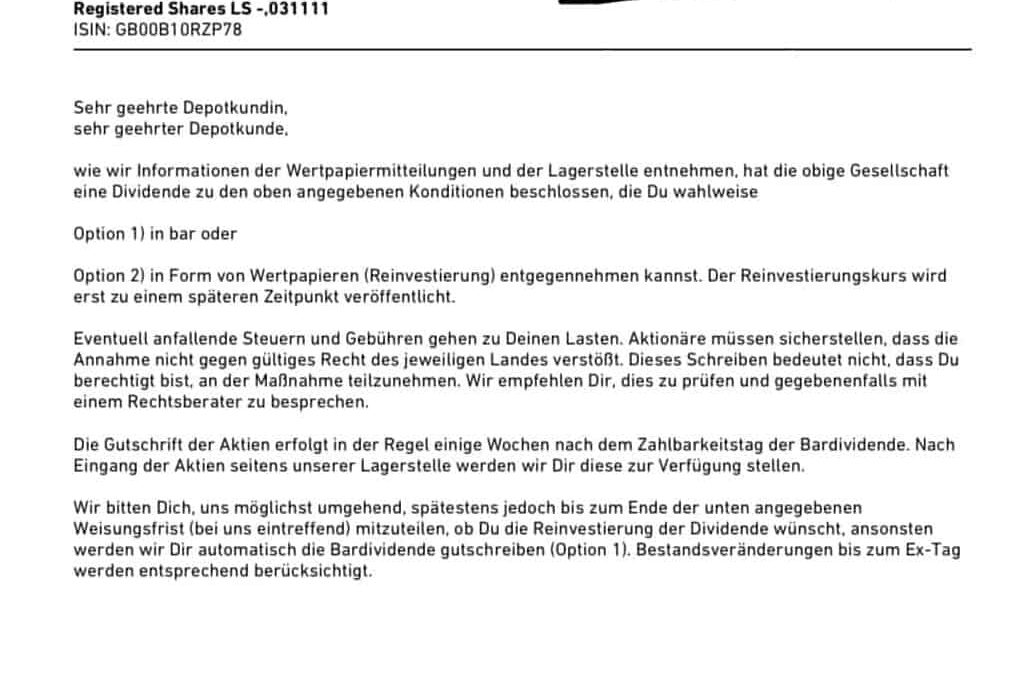 Aktien- oder Bardividende