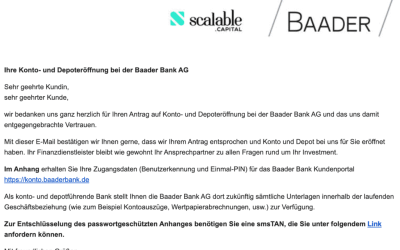 Wo finde ich den Baader Bank Login für Scalable Capital?